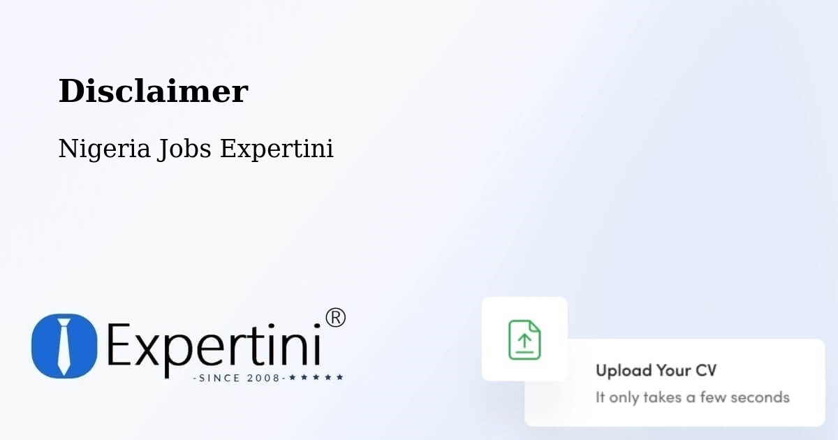 Disclaimer – Kende - Nigeria Jobs Expertini